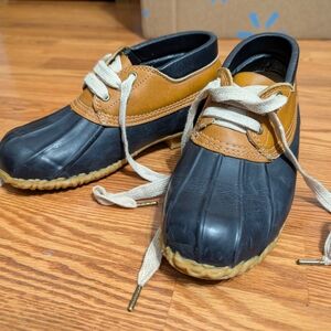 Eddie Bauer Tan and Black Leather Rubber Shoes